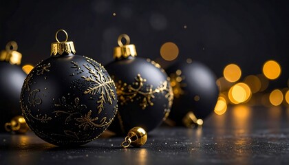 Christmas background with golden balls.