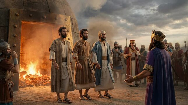 Shadrach, Meshach, and Abednego Refuse to Bow and Survive the Fiery Furnace