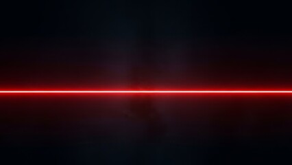 Intense glowing red horizontal laser line cuts across a dark mysterious background creating a futuristic energy effect