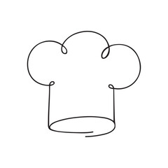 Minimalist Line Art Chef Hats, One Small and One Large, Celebrating Culinary Creativity and Simplicity