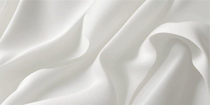 Elegant white silk and satin fabric background featuring smooth luxury waves and soft rippled textures for a shiny fashion drapery backdrop