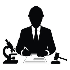 Judge holding gavel with law symbols vector illustration