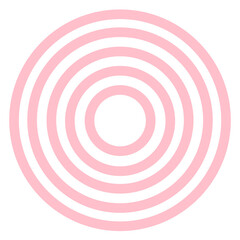 Pink Concentric Circles PNG, Isolated on Transparent Background, Simple Icon, Vector Design