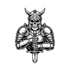 Skull viking helmet with sword