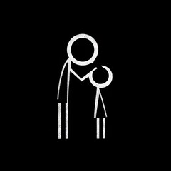 A man and a child are holding hands