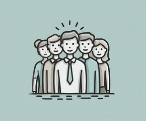 A group of people are standing together, with one of them wearing a tie