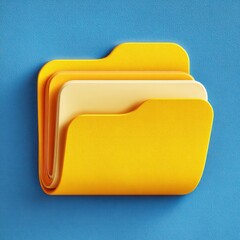 A yellow folder with a blue background