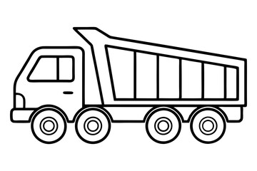 Industrial Tipper Truck Outline for Transport Visuals