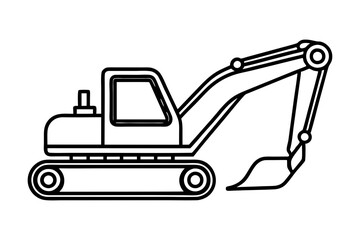 Digger Machine Outline for Building Site Design