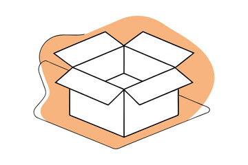 Empty Shipping Box Packaging and Logistics Illustration