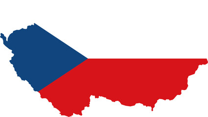 Czech flag map silhouette vector graphic