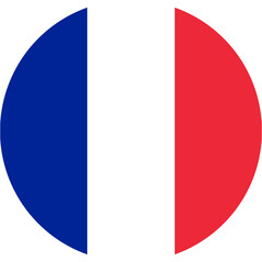 Circular French flag icon for UI design © M-KOS