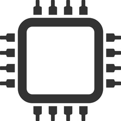 Obraz premium Outlined CPU icon without inner design