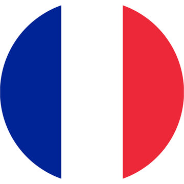 Circular French flag icon for UI design