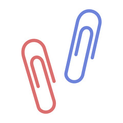 Obraz premium カラーのペーパークリップアイコン /Color Paper Clip Flat Icon