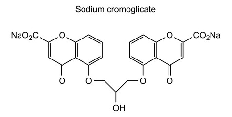 Sodium cromoglicate, chemical structure of sodium cromoglicate, drug substance