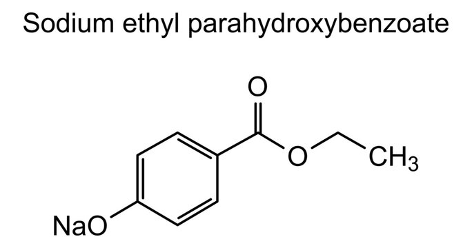 Sodium ethyl parahydroxybenzoate, chemical structure of sodium ethyl parahydroxybenzoate, drug substance