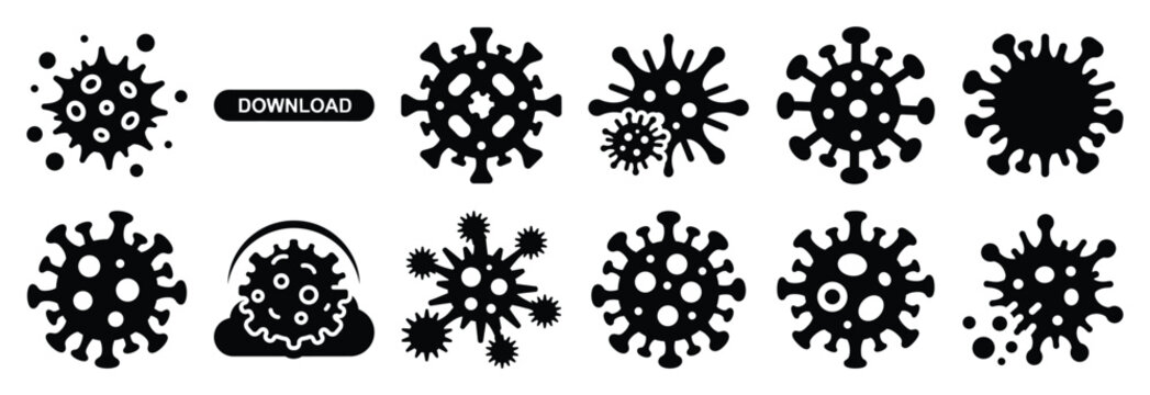 set of infectious disease silhouette icon vector illustration isolated on white background