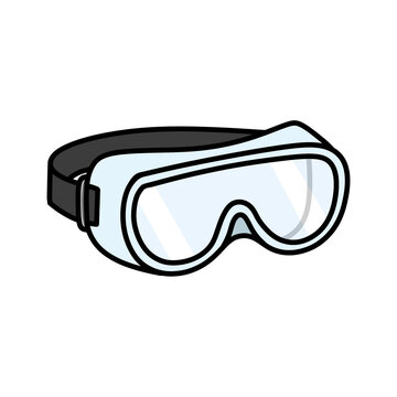 Chemist Safety Goggles for Laboratory, Cartoon PNG Illustration.