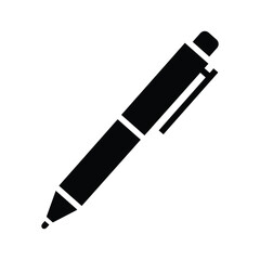 Black pen with ink drop Vector