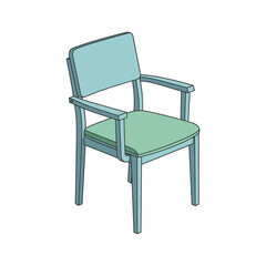 Modern light blue armchair Vector