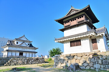 福山城　鐘櫓と伏見櫓の風景　広島県福山市