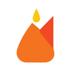 Vibrant orange candle Vector