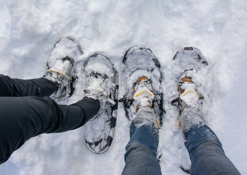 Snowy snowshoes, Durango, Colorado, USA