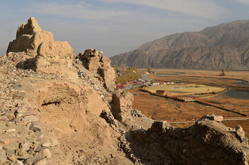 The Tashkurgan Stone City was a small fortified city with multiple layers of walls. Today, some of the walls have collapsed, leaving behind a unique sight of piles of stones and ruins. Location: China