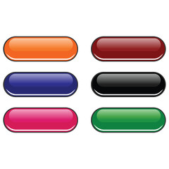 Glossy Pill Buttons UI Vector Set