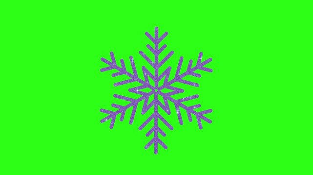 single static sparkling icon symbol snowflake with glitter effect glittering glistening and shimmering winter illustration 4K animation isolated on a chroma key green screen background