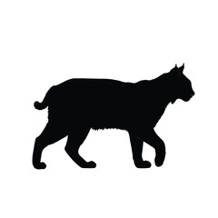 Black silhouette of a walking cat