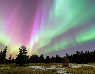 aurora borealis over the mountains, sunset over the mountains, abstract background with colorful lights, abstract light background, abstract colorful background
