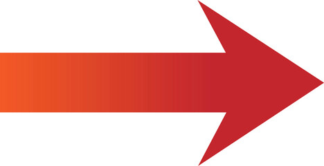 Obraz premium orange to red gradient right arrow for navigation and directional design isolated on white back