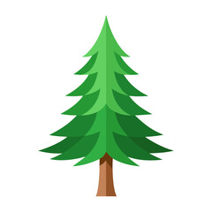 A festive 3D vector illustration of a green evergreen pine fir tree isolated on white for a winter holiday Christmas celebration featuring spruce branches and seasonal forest nature decorations