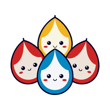 cute french calissons on white background