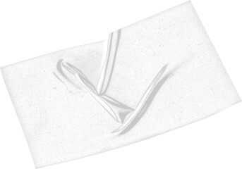 Crumpled White Adhesive Tape Texture Overlay - Wrinkled Sticky Strip Isolated on White Background