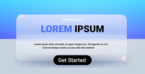 Rectangular rounded panel for application menu or abstract presentation template. Blue vector web interface mockup