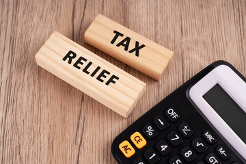 Tax relief and calculator home finance concept