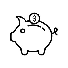 Obraz premium Piggy bank with dollar coin symbolizing savings and finance concept 