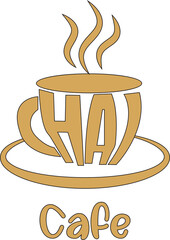 Photo of word chai cafe logo isolated on transparent background 