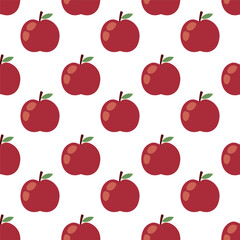 Seamless apple pattern in flat hand drawn style