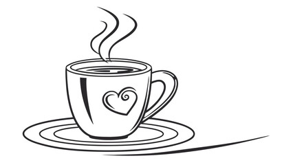 Icon vector cup of hot coffee with steam, Cozy Cup of Comfort