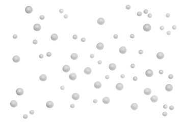 White circle styrofoam ball flying, pattern and texture foam granules, isolated on background, clipping path