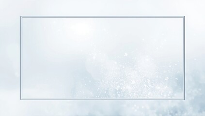 White snow frame background. Frozen snowy window. Abstract winter design template.