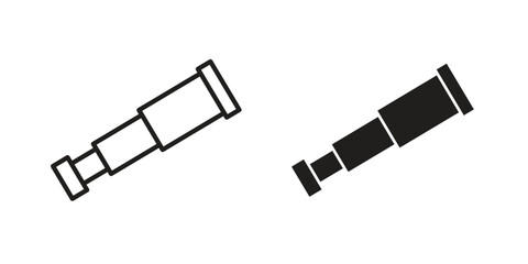Boat Telescope icon for website, thin line icons. vector logo design
