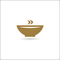 Simple flat design icon of a hot steaming bowl