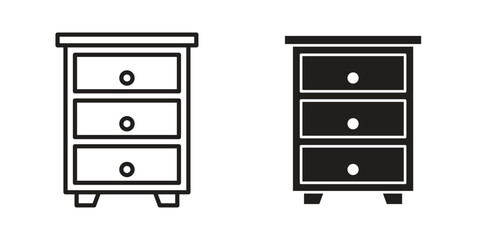 Dresser icon for website, thin line icons. vector logo design