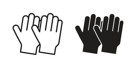 Obraz premium Gloves icon for website, thin line icons. vector logo design