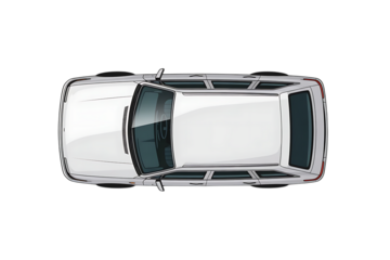 White station wagon, with tinted windows and roof rack, cutout, PNG isolated on transparent background